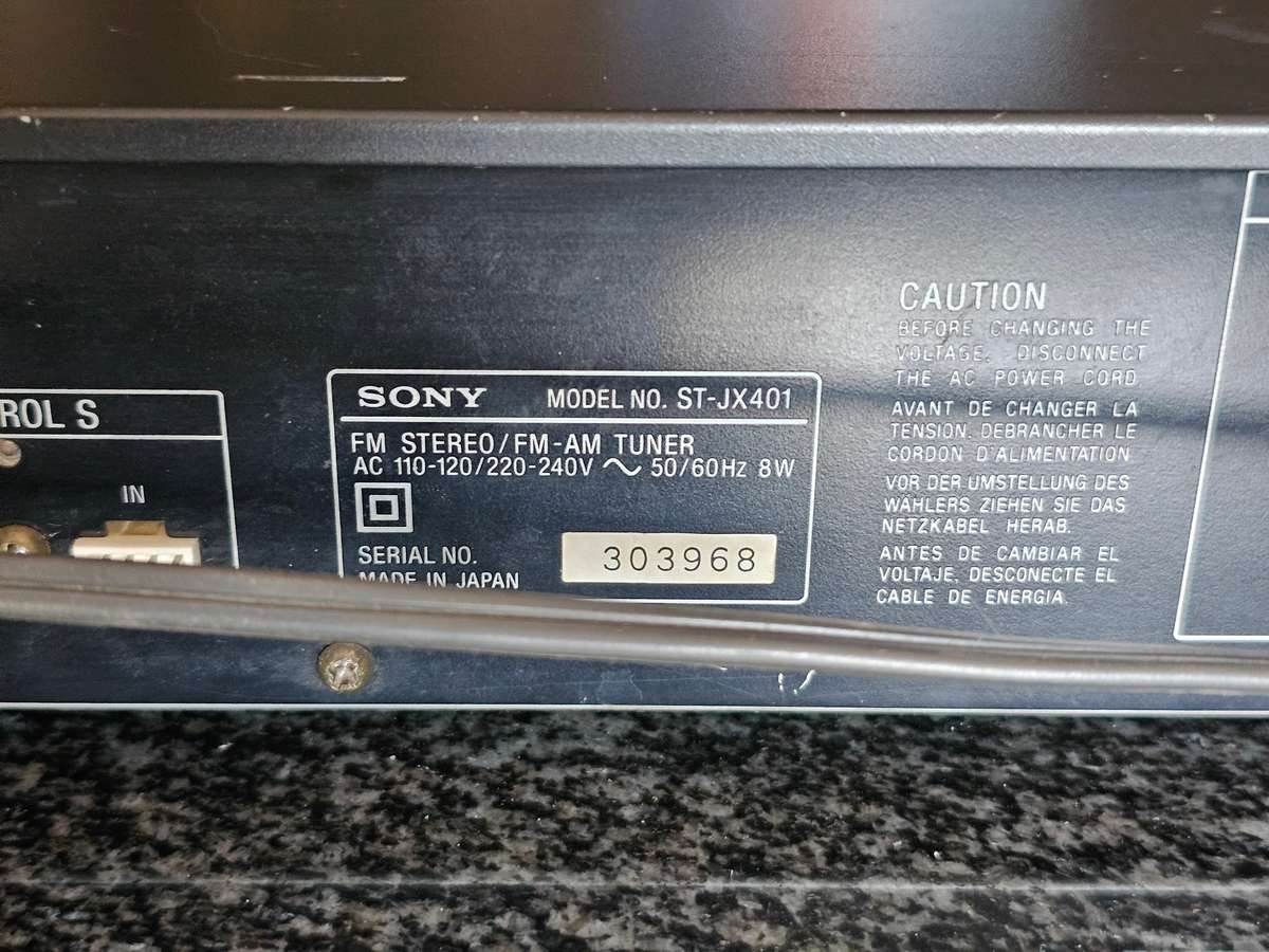 Vintage Sony 1990s St-jx401 Digital Am FM Stereo Tuner