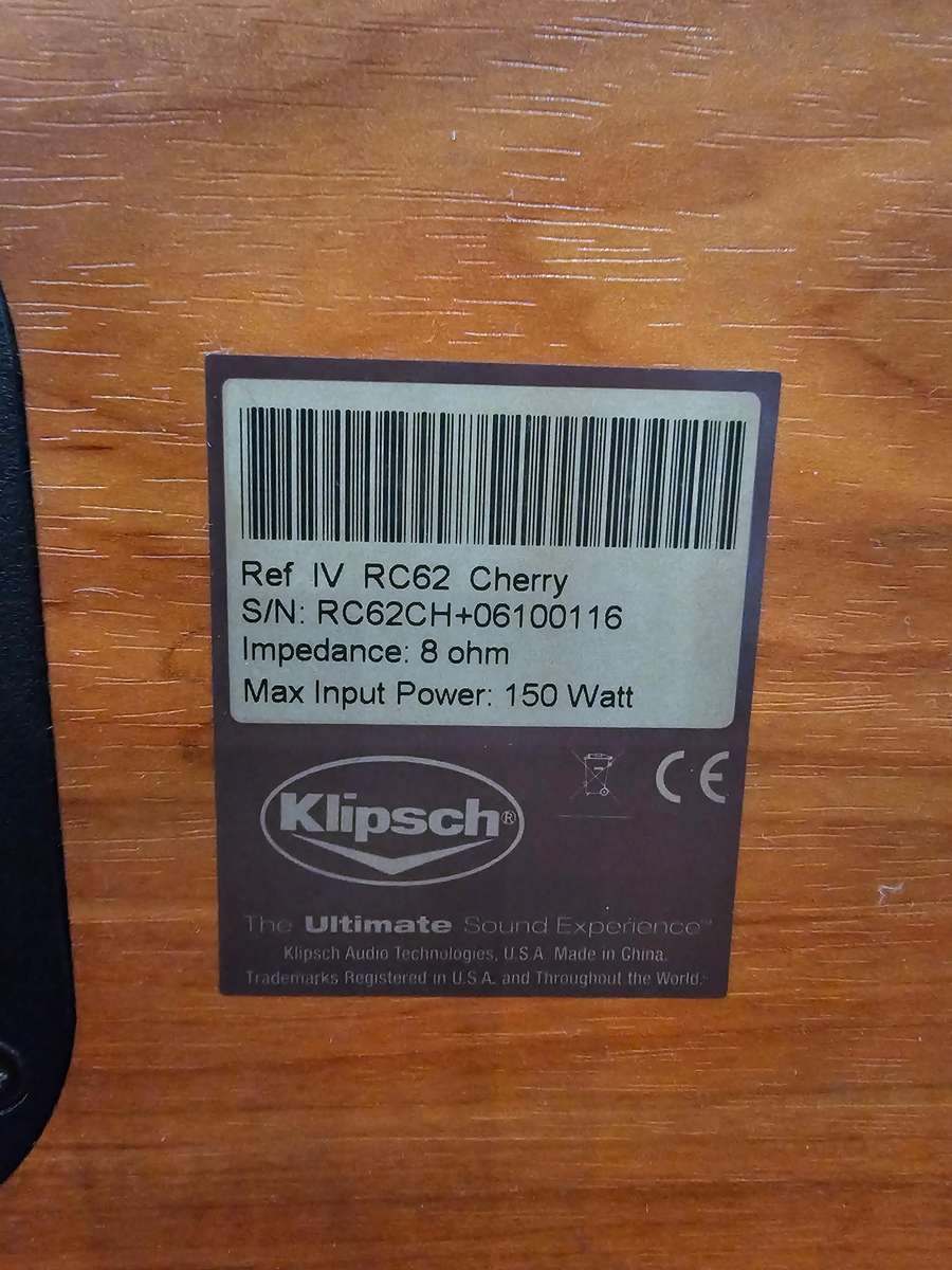 Klipsch RF-82 Floor-standing, RC-62 Centre, & RW-10 Subwoofer Speakers Set