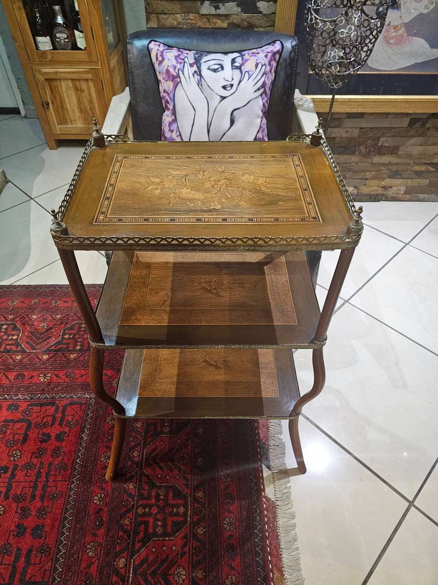 Antique Victorian Three-Tier Whatnot / Side Table (Circa 1900)