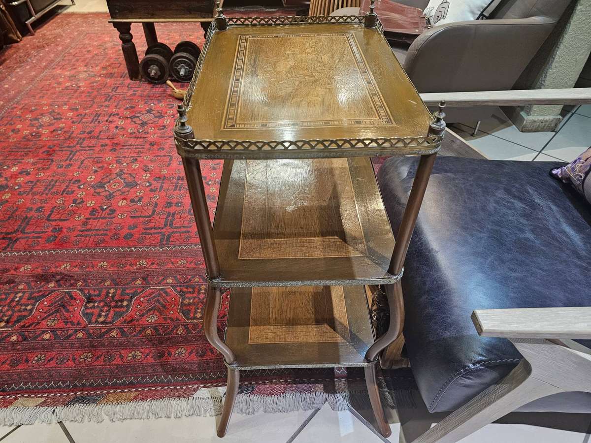 Antique Victorian Three-Tier Whatnot / Side Table (Circa 1900)