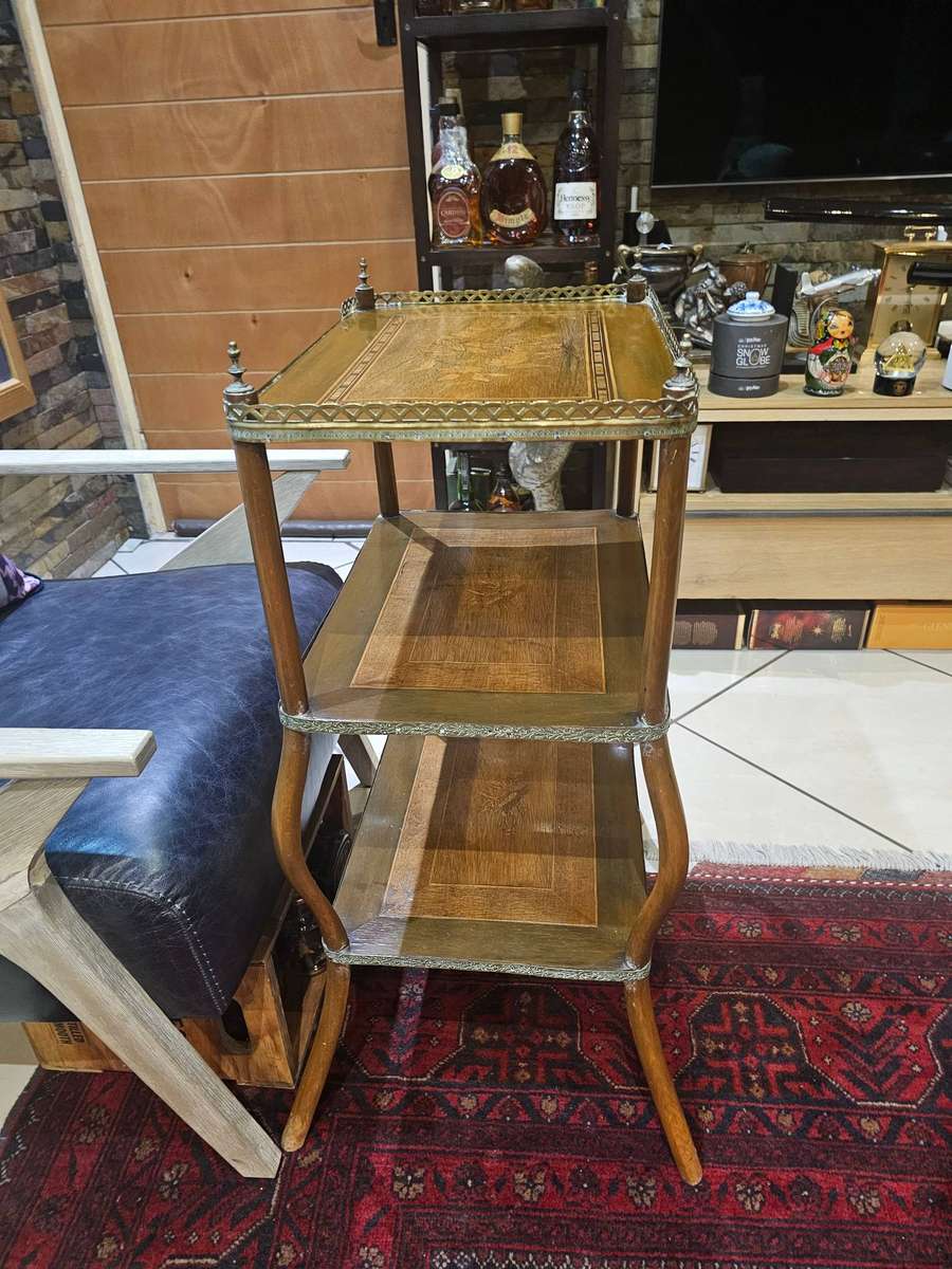 Antique Victorian Three-Tier Whatnot / Side Table (Circa 1900)