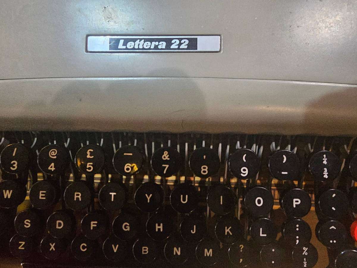 Antique Olivetti Lettera 22 Portable Typewriter