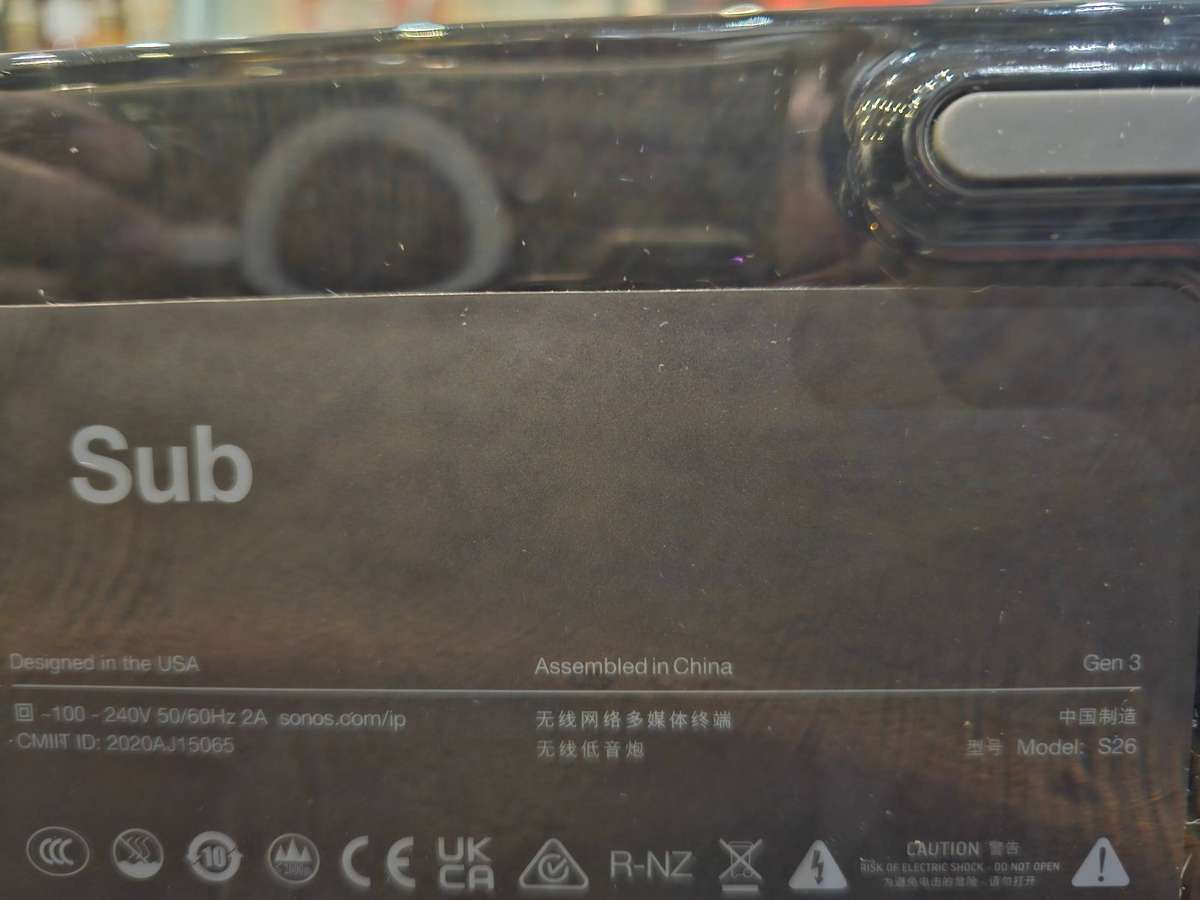 Sonos Sub Gen 3 Wireless Subwoofer  Black.