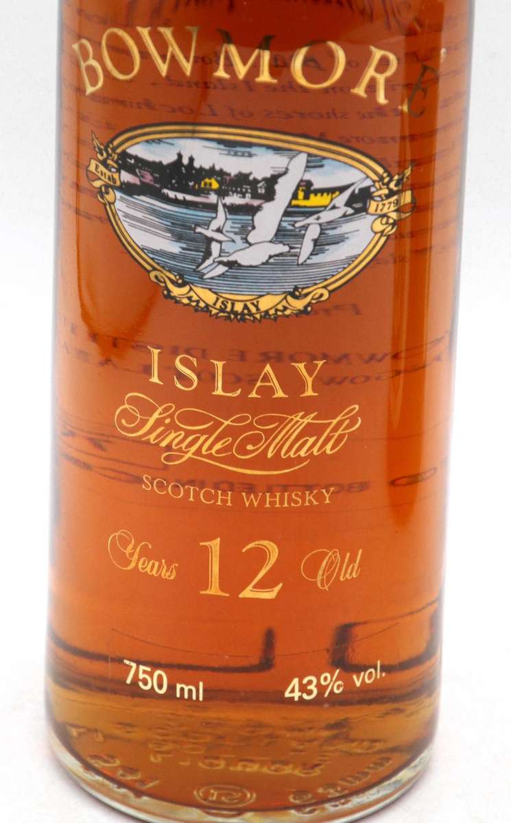 Bowmore 12 Years 1990's Screen Printed Whisky Bottle