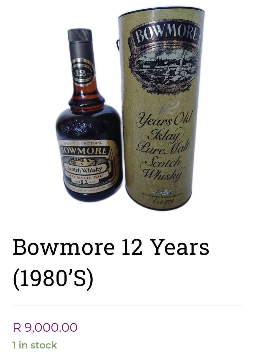 Collectible Bowmore 12 Year 1980 Whisky