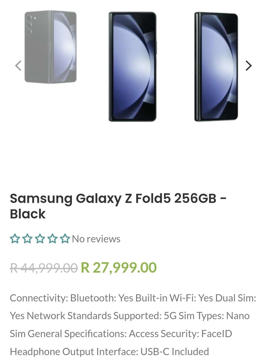 SAMSUNG GALAXY Z FOLD5 256GB - NEW.