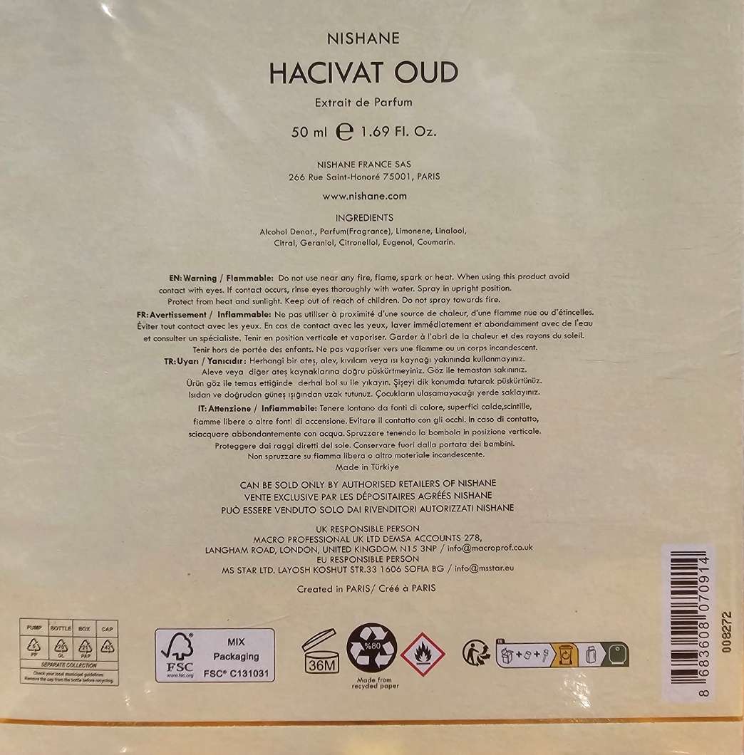 Nishane Hacivat Oud Extrait de Parfum