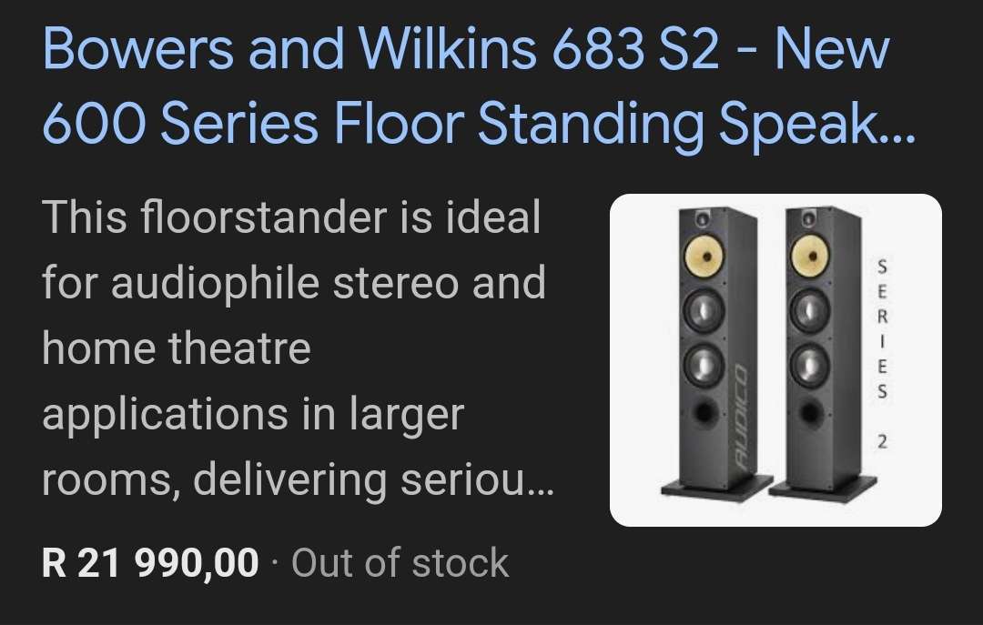 Bowers and Wilkins 683 S2 Floorstanding Speakers