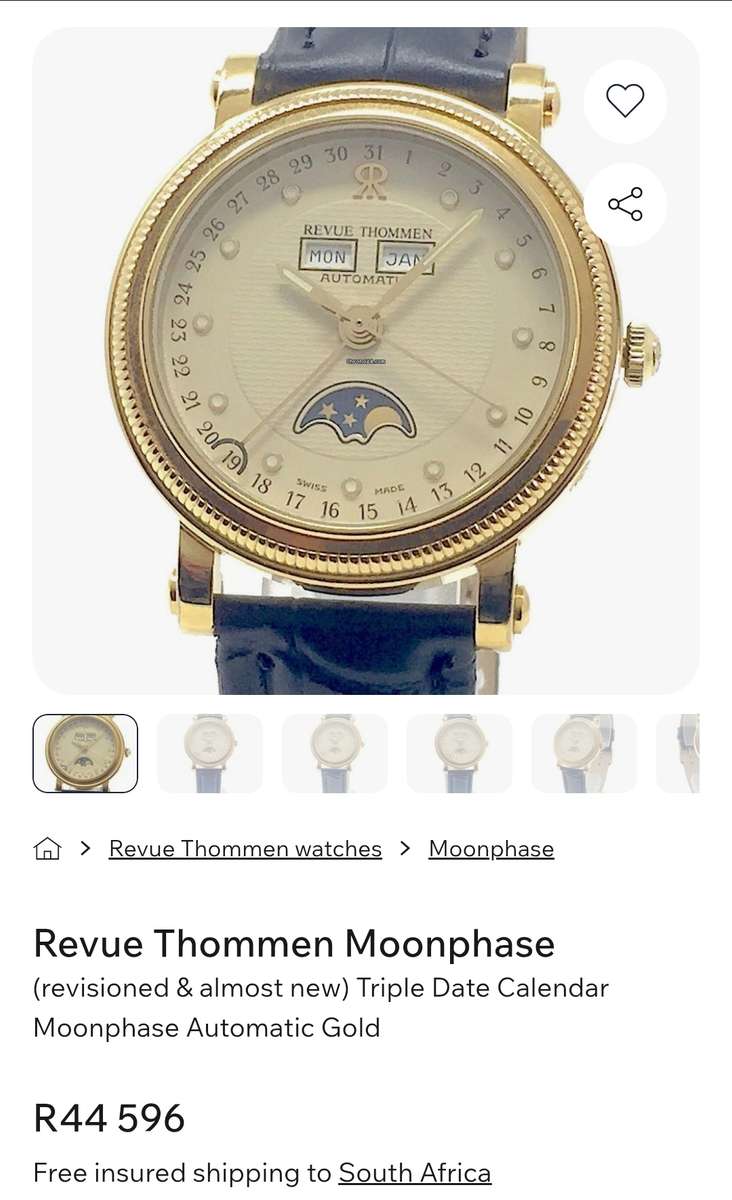Moonphase Revue Thommen Moonphase Date Calendar Moonphase Automatic Watch