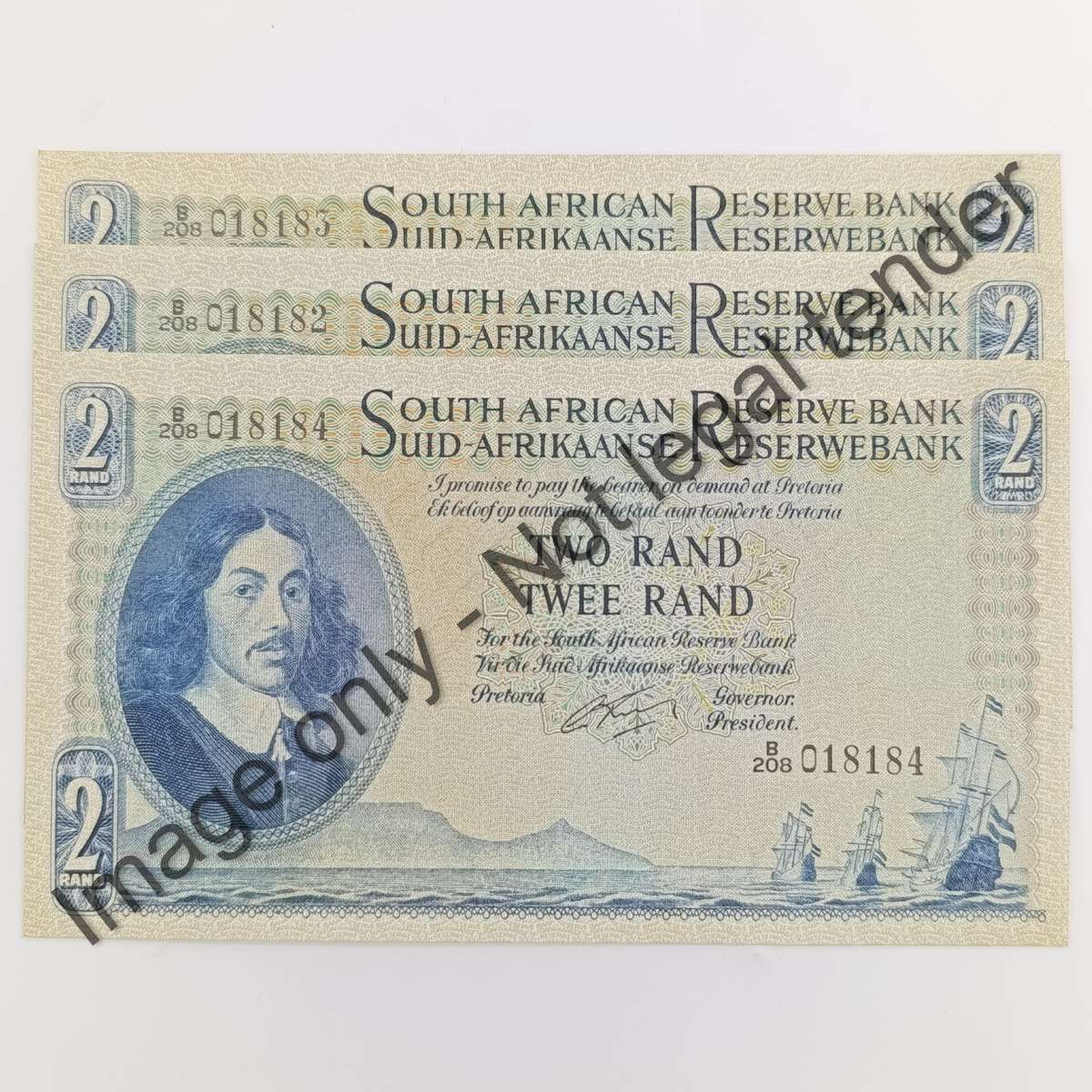 Lot of 3 Rissik R2 banknotes - uncirculated with consecutive numbers