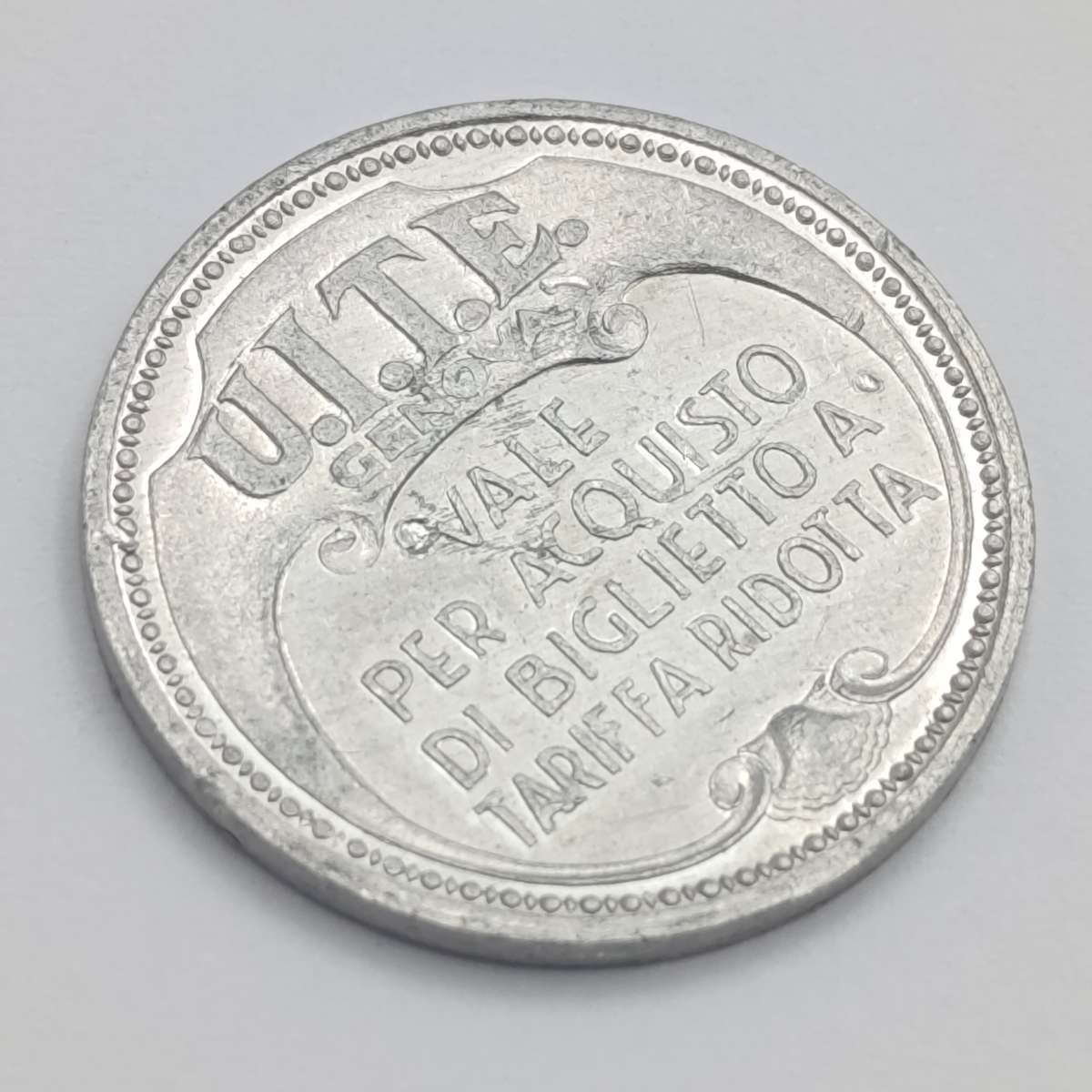 Italy 1944 Transit Token Genova - aluminium