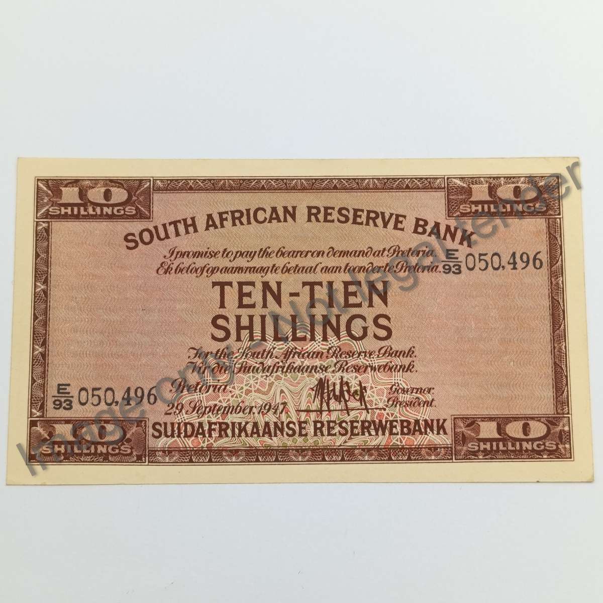 MH de Kock Banknote First Issue 1947 Pair uncirculated with consecutive Numbers