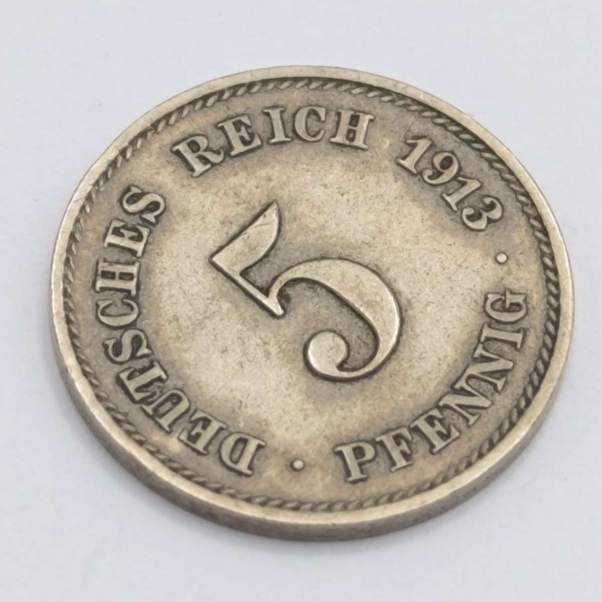 Germany Empire 1913 J Low mintage 5 pfennig