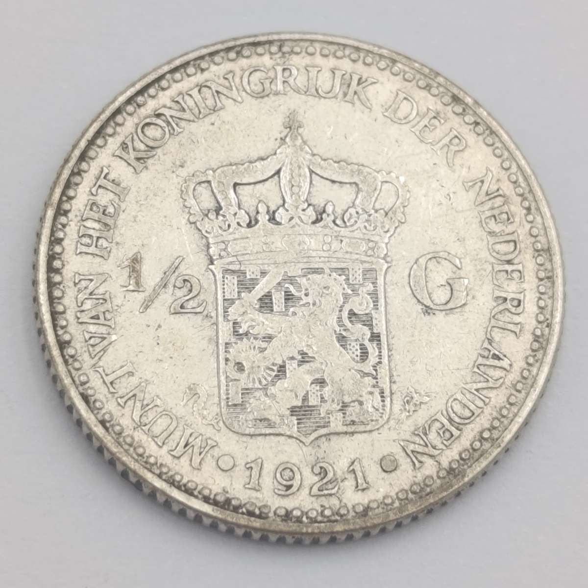 Netherlands 1921 half Gulden Silver