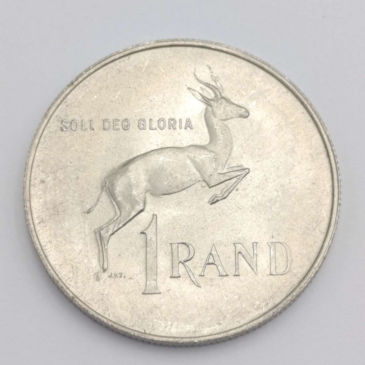 1967 South Africa R1 silver with Bubble on horn (constant variety)