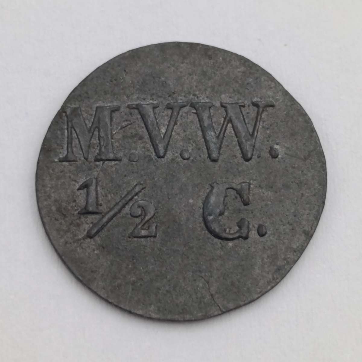 Prison Money by Maatschappij van Weldadigheid 0,005 Gulden (half cent) Zinc token 1841-1859