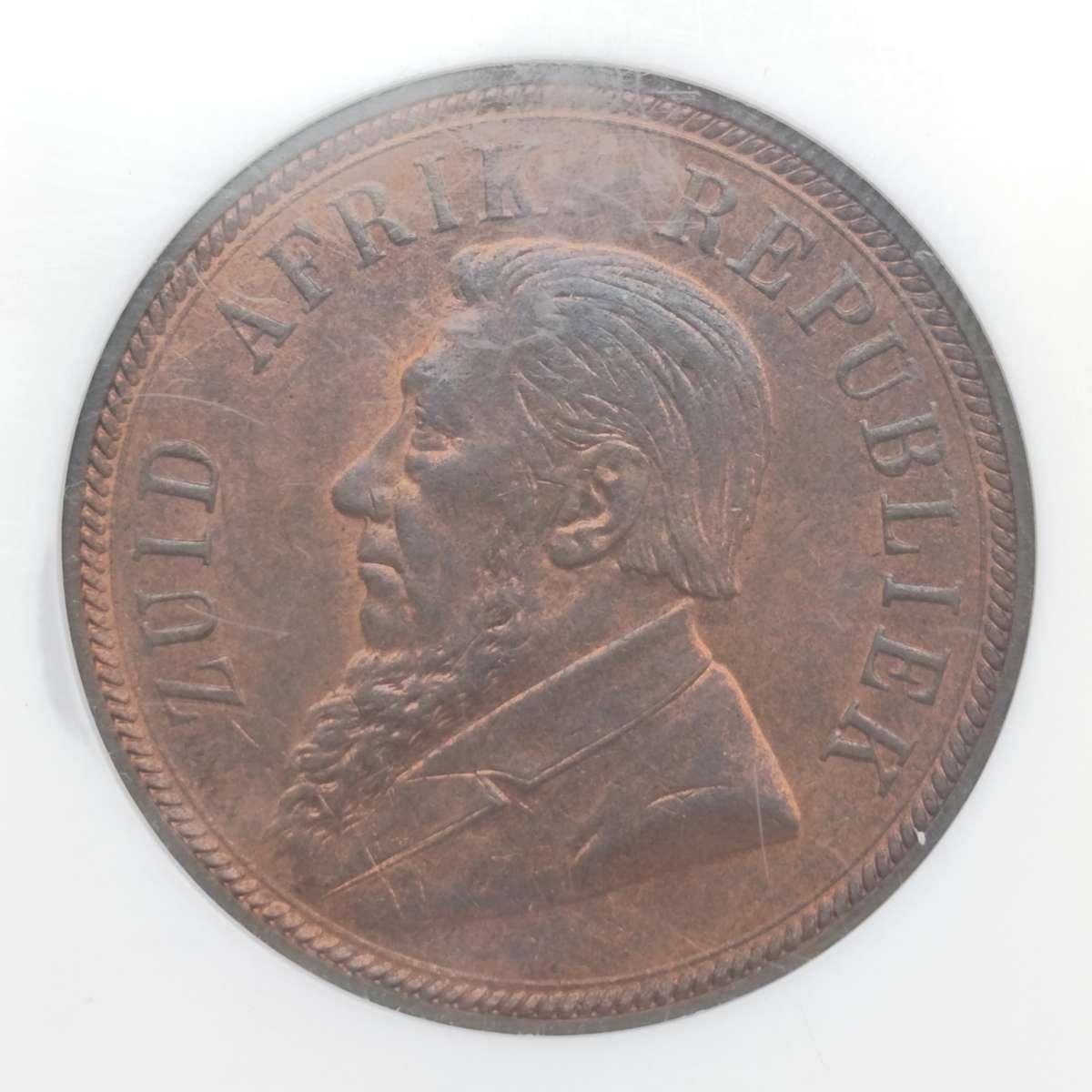 1898 ZAR Kruger Penny graded MS63 RB by NGC