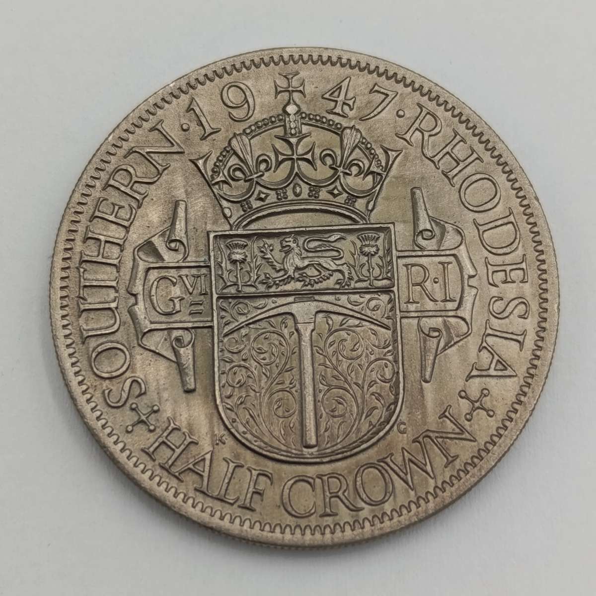 Southern Rhodesia 1947 half crown AU+