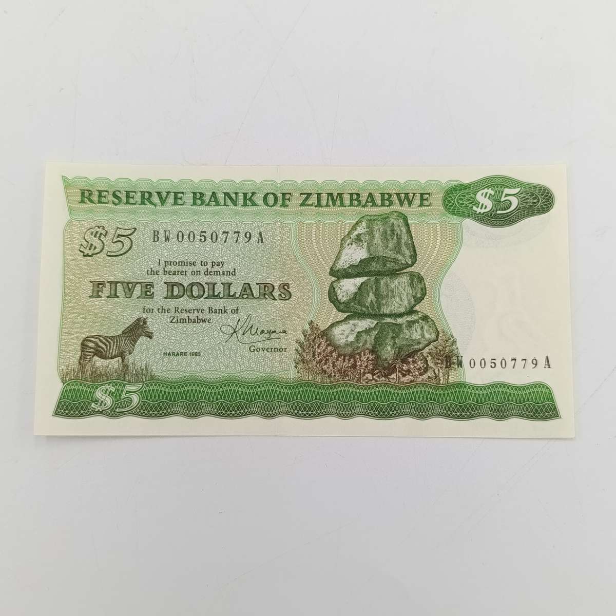 Zimbabwe 1983 Harare $5 Pick 2c Lot of 10 Replacement Notes - Uncirculated