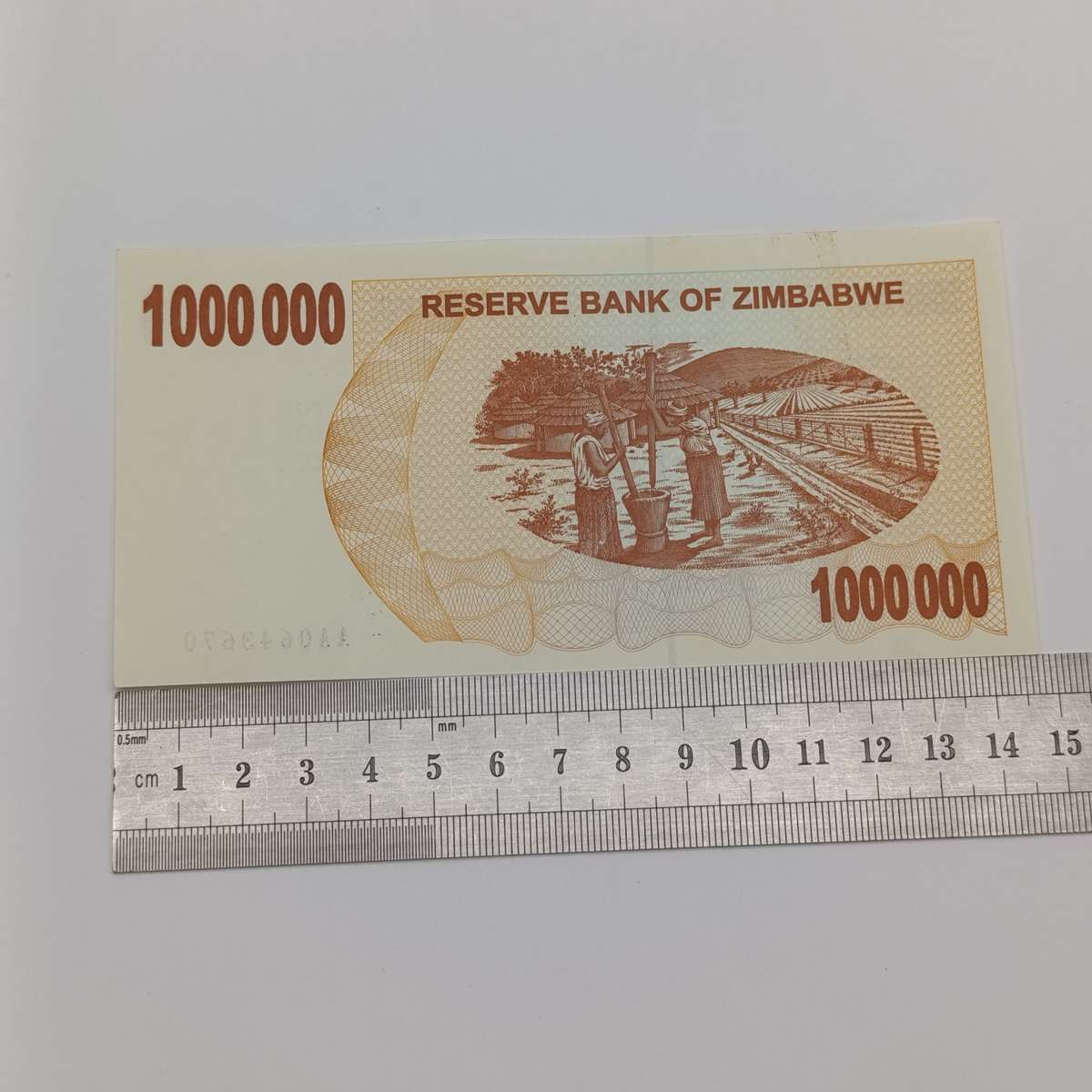 Zimbabwe one million dollars 1 Jan 2008 Bearer cheque AA series uncirculated