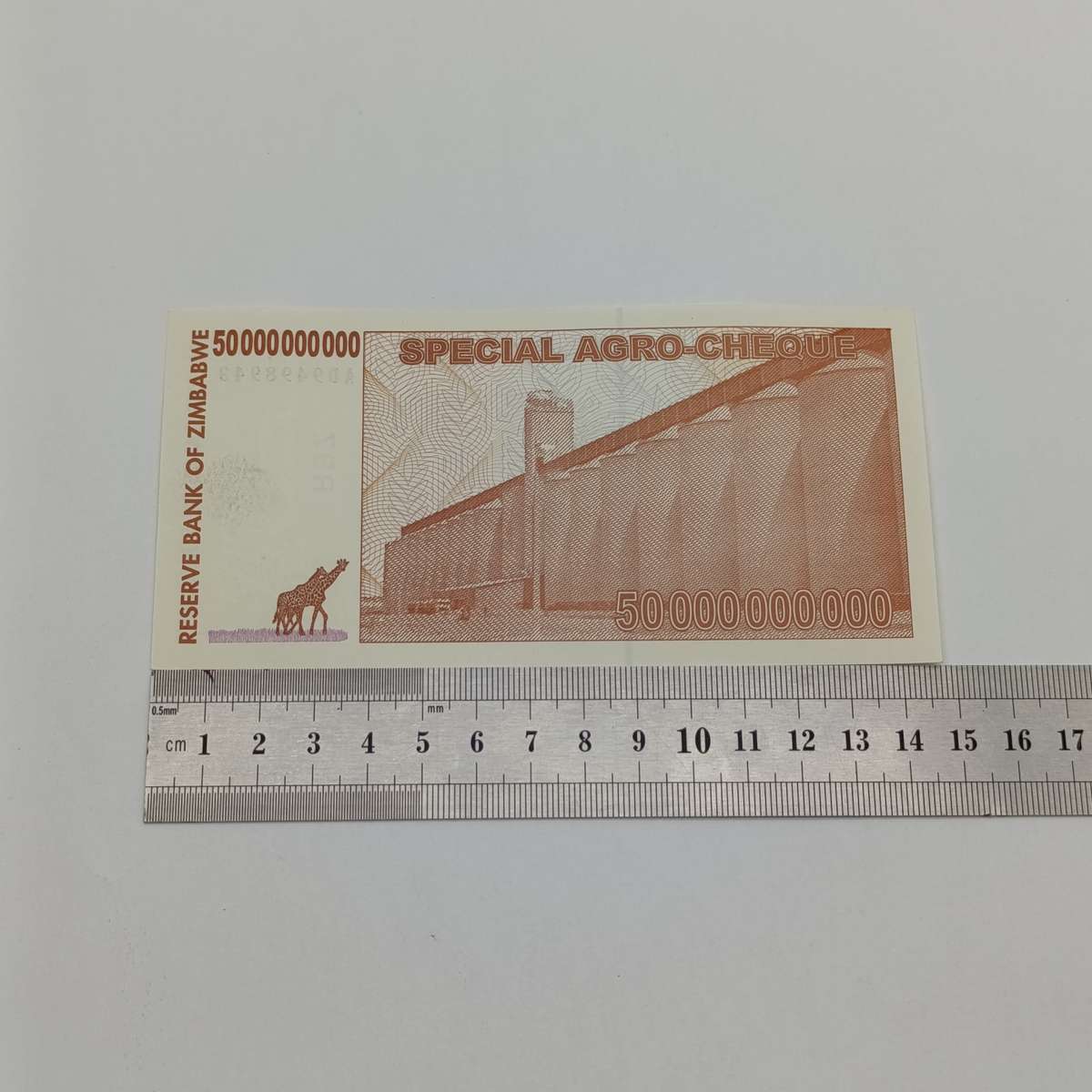 Zimbabwe 50 billion dollars special agro cheque issued 15 May 2008 uncirculated