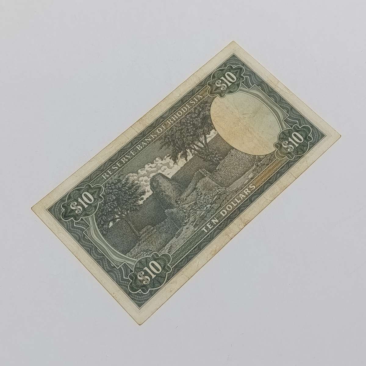 Rhodesia ten dollars banknote Salisbury 1st March 1976 VF condition