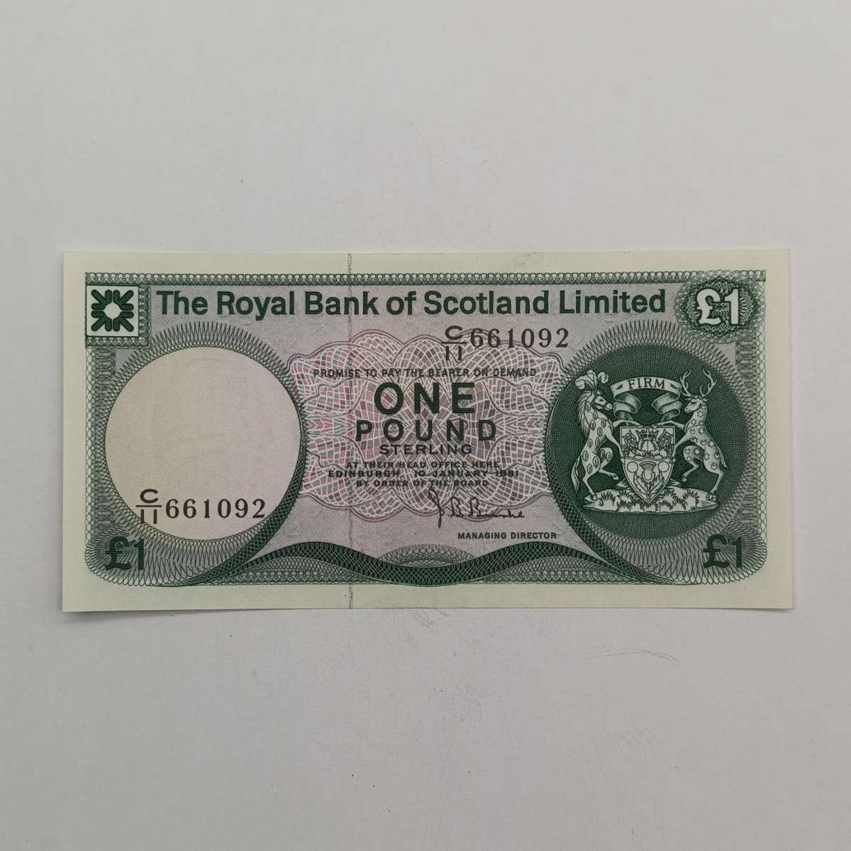 Scotland One pound 1981 Royal bank of Scotland uncirculated