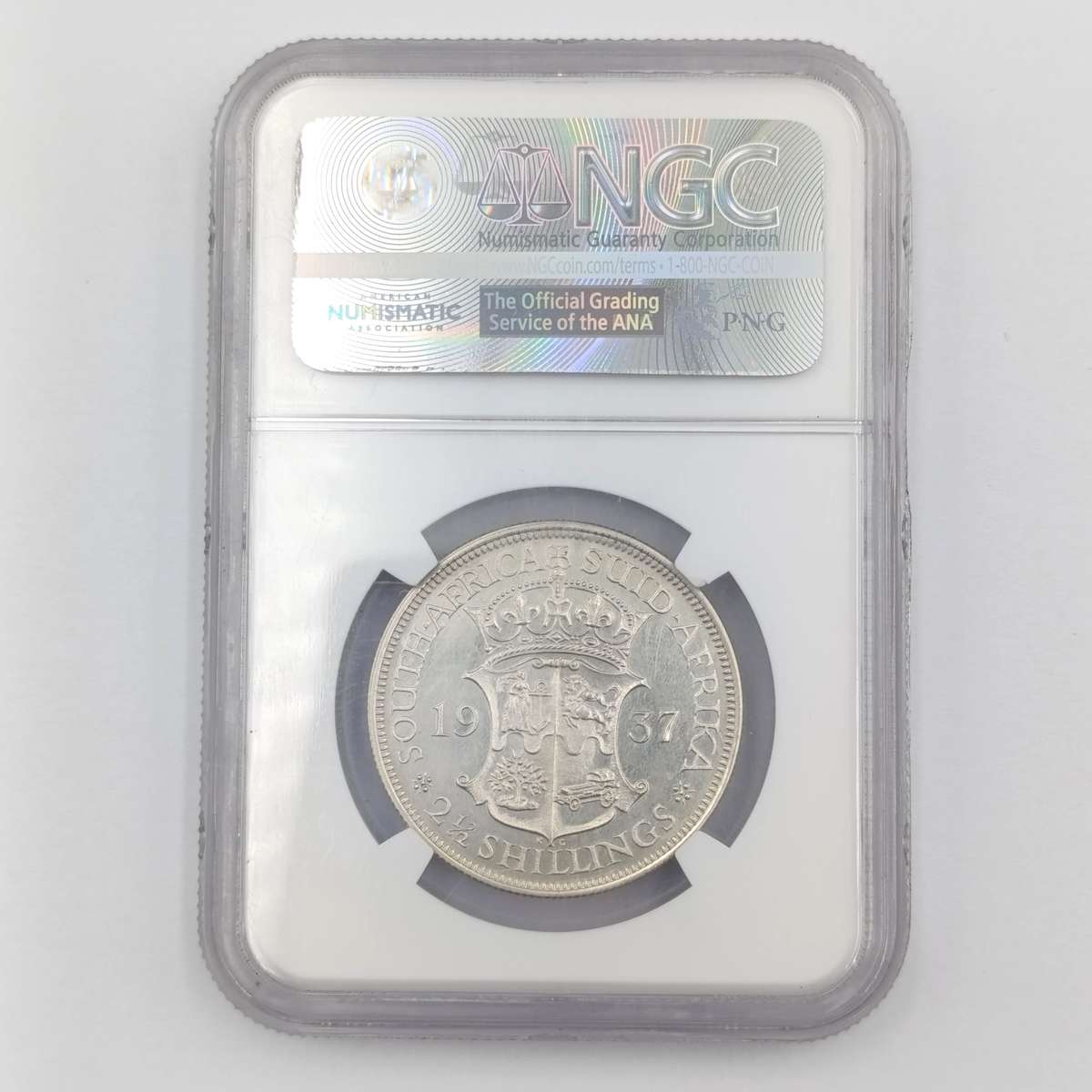 South Africa 1937 Proof half crown 2 1/2 shilling - Graded by NGC as Proof Details