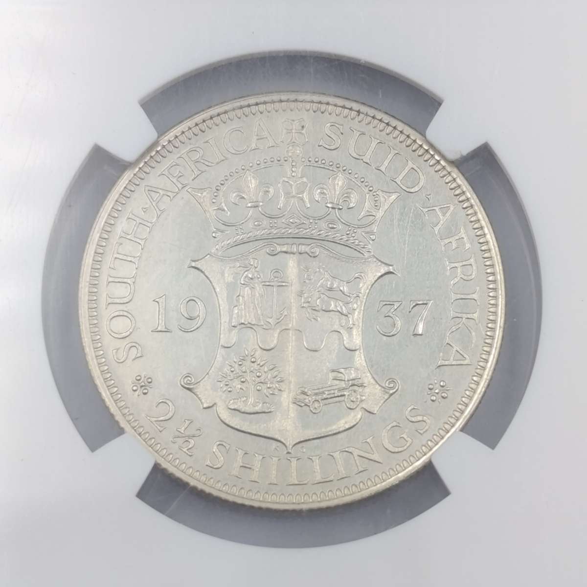 South Africa 1937 Proof half crown 2 1/2 shilling - Graded by NGC as Proof Details