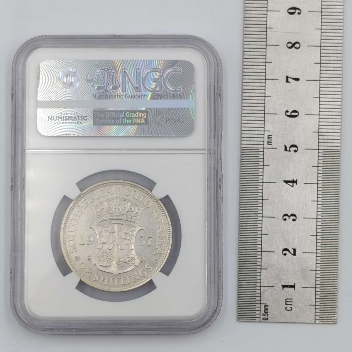 South Africa 1937 Proof half crown 2 1/2 shilling - Graded by NGC as Proof Details