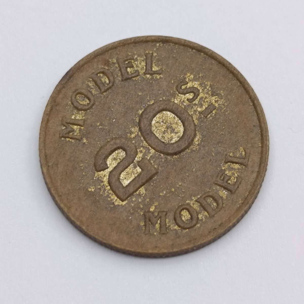 SA Union Schools' token money, used for teaching 608a, 20/- fibre coin Hern's 230