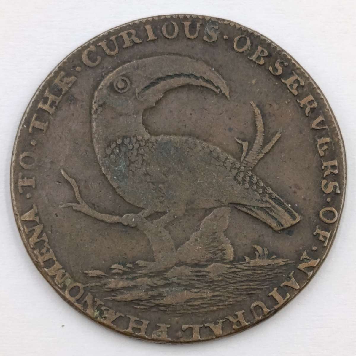 British 18th Century Middlesex Pidcocks Elephant/ Toucan token fine plus