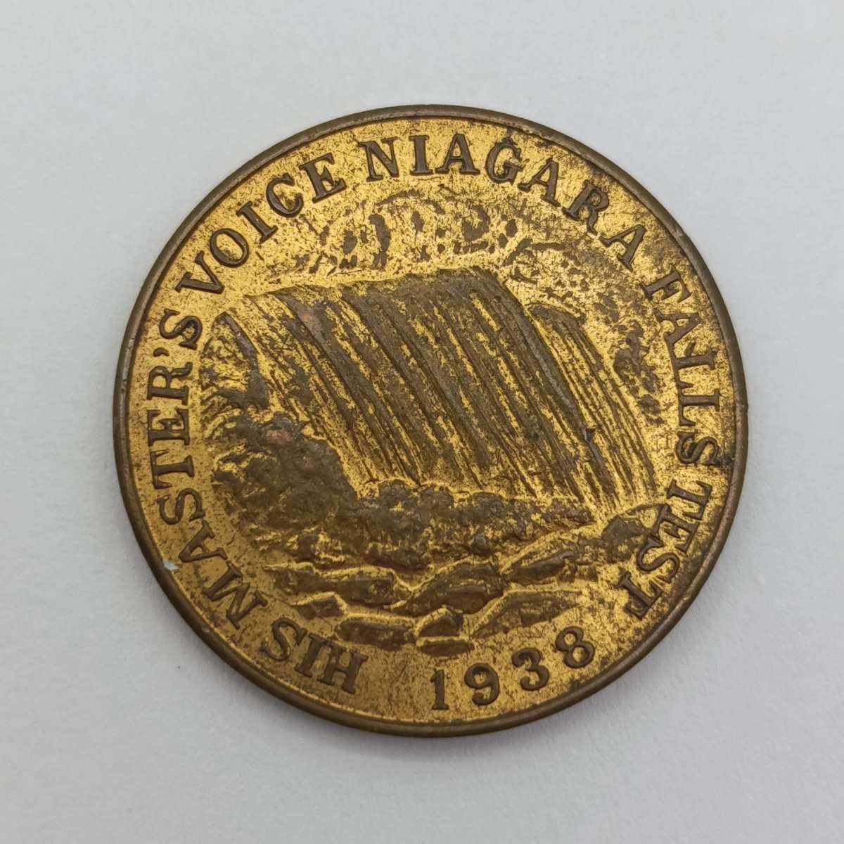 1938 His masters voice - Tested Tropical Niagava Radio medallion