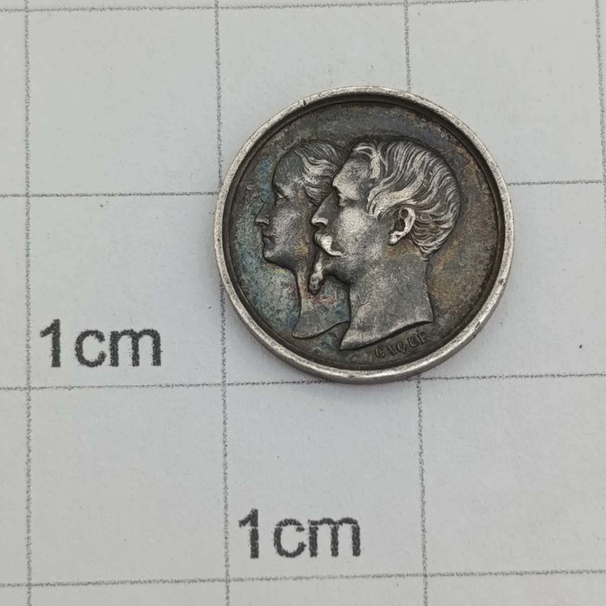 Baptism of Napoleon 4 - silver medallion 1856 - Reverse Napolean 3 and Eugene