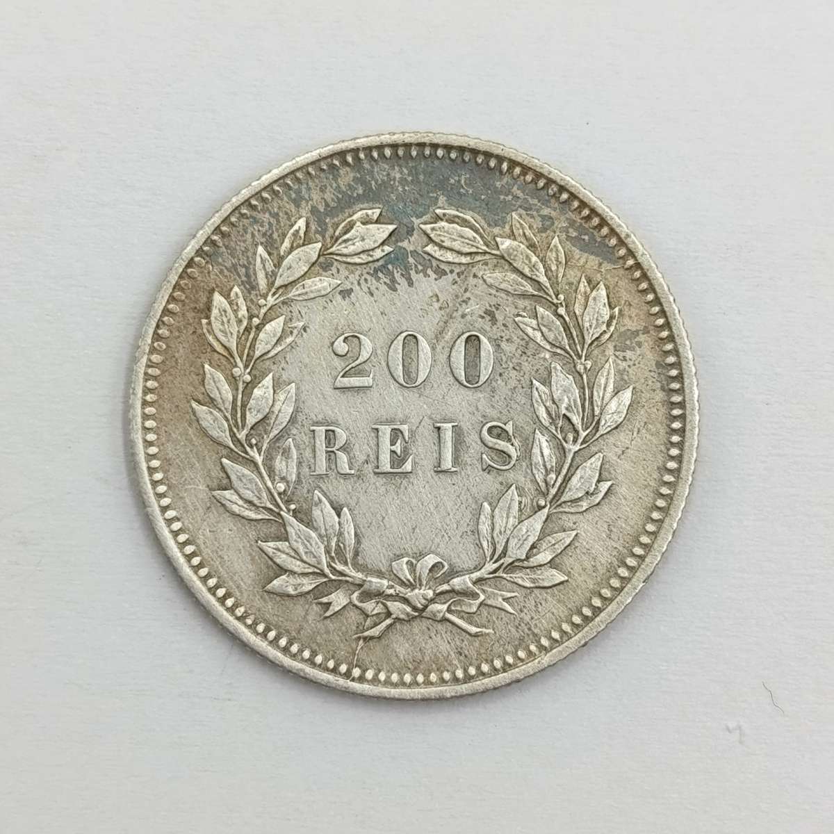 Portugal 1891 Silver 200 Reis XF