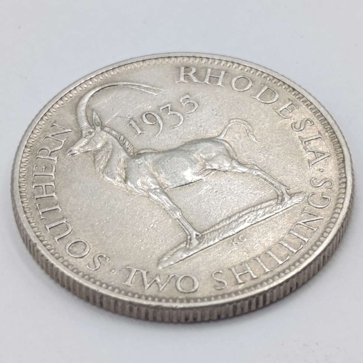 1935 Southern Rhodesia silver 2 shilling