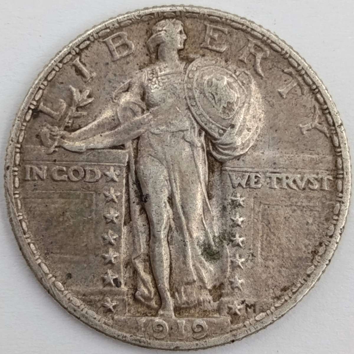 1919 USA Silver Standing Liberty quarter