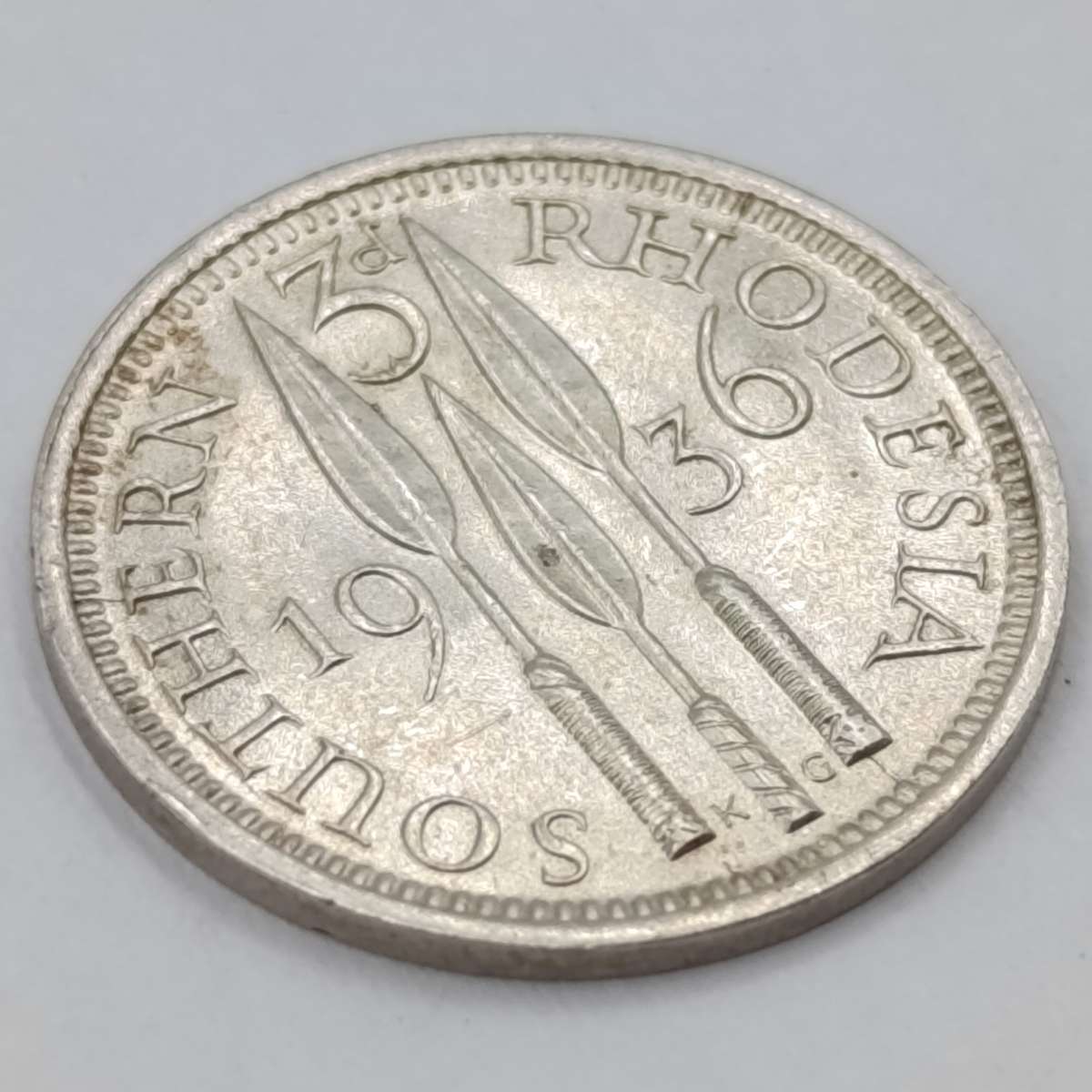 Southern Rhodesia 1936 Tickey 3d AU