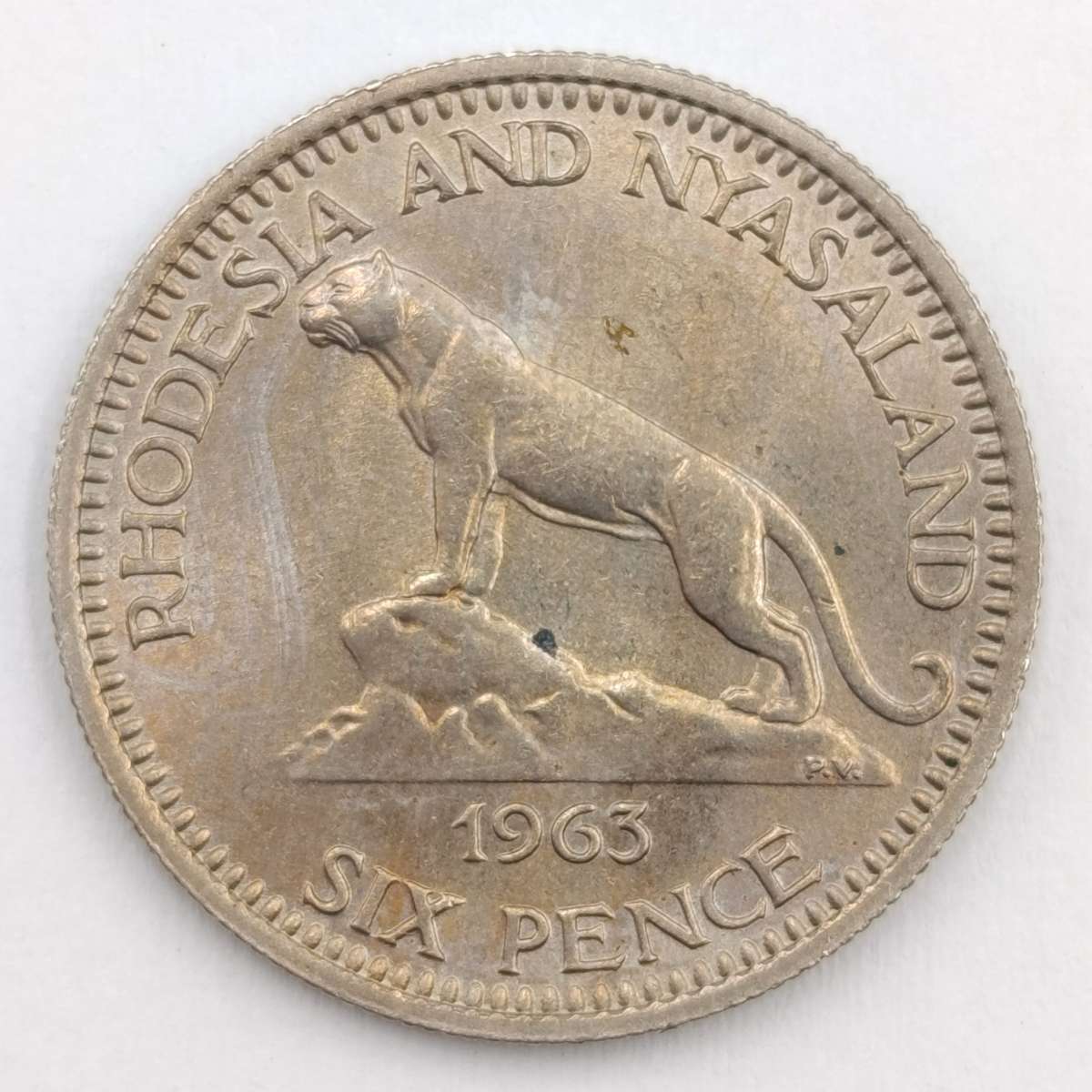 Rhodesia and Nyasaland 1963 Six pence uncirculated