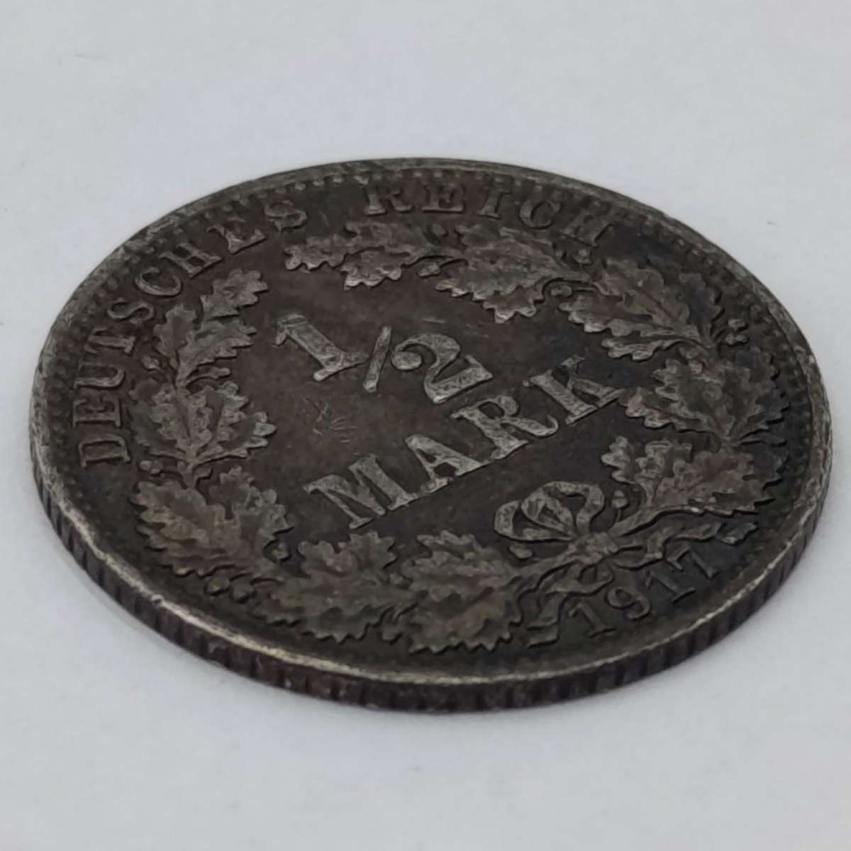 German European 1917 A half mark proof details