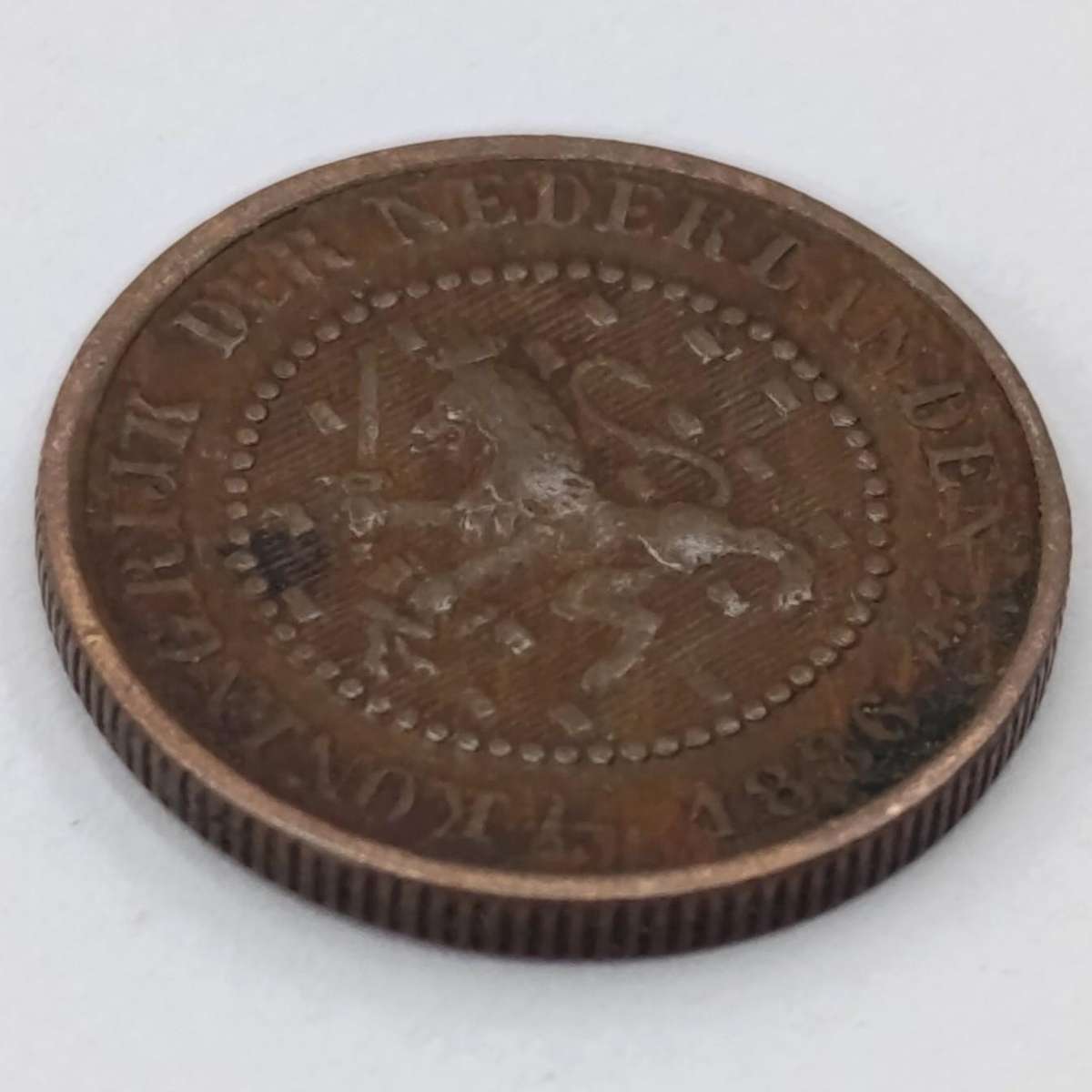 Netherlands 1886 half cent VF+