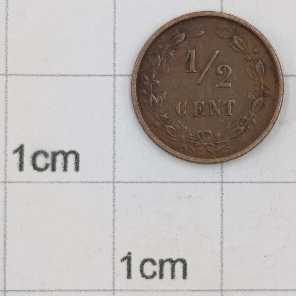 Netherlands 1886 half cent VF+