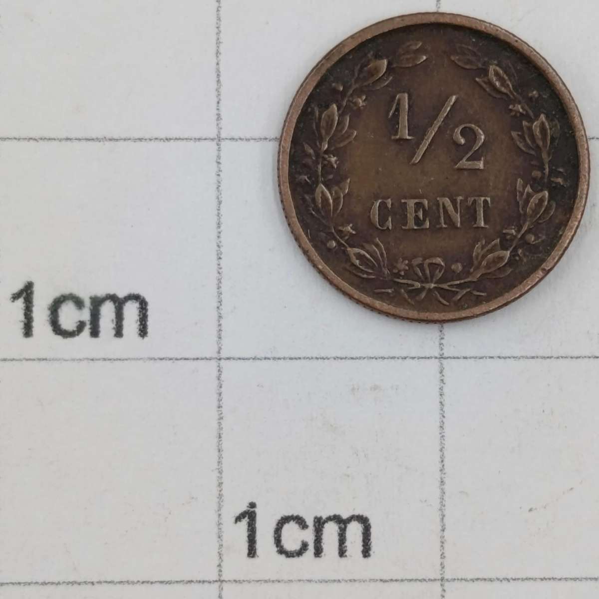 Netherlands 1885 half cent VF