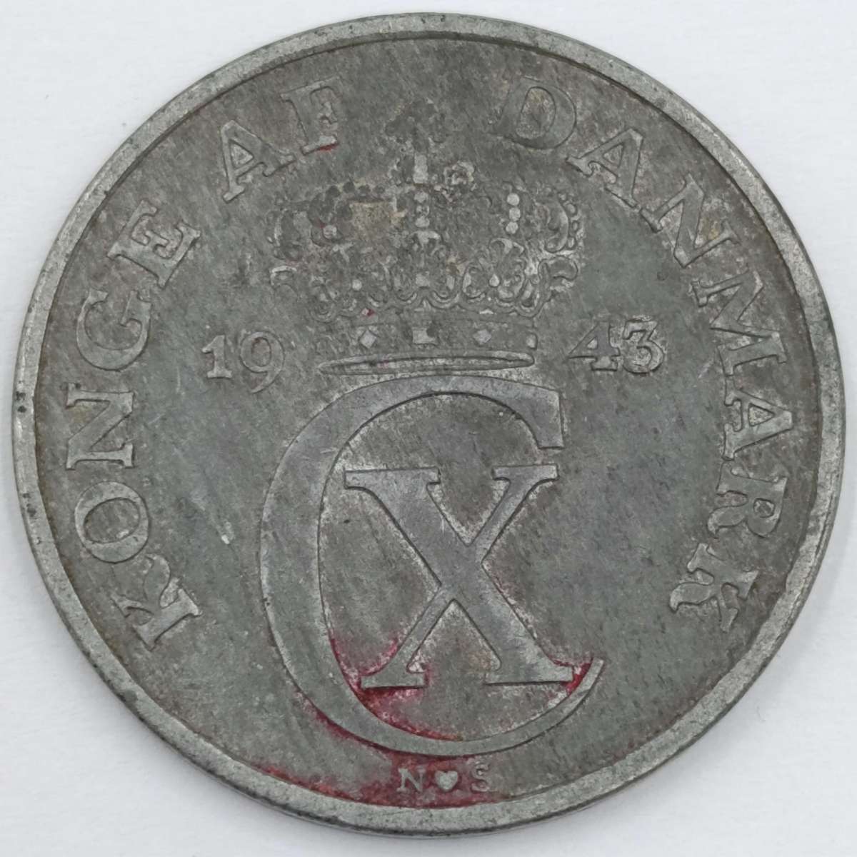 Denmark 1943 Five Ore XF+