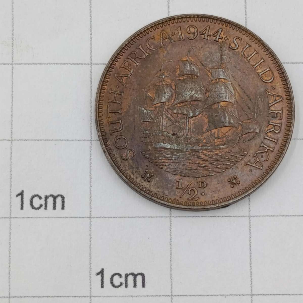 South Africa 1944 Half Penny unc