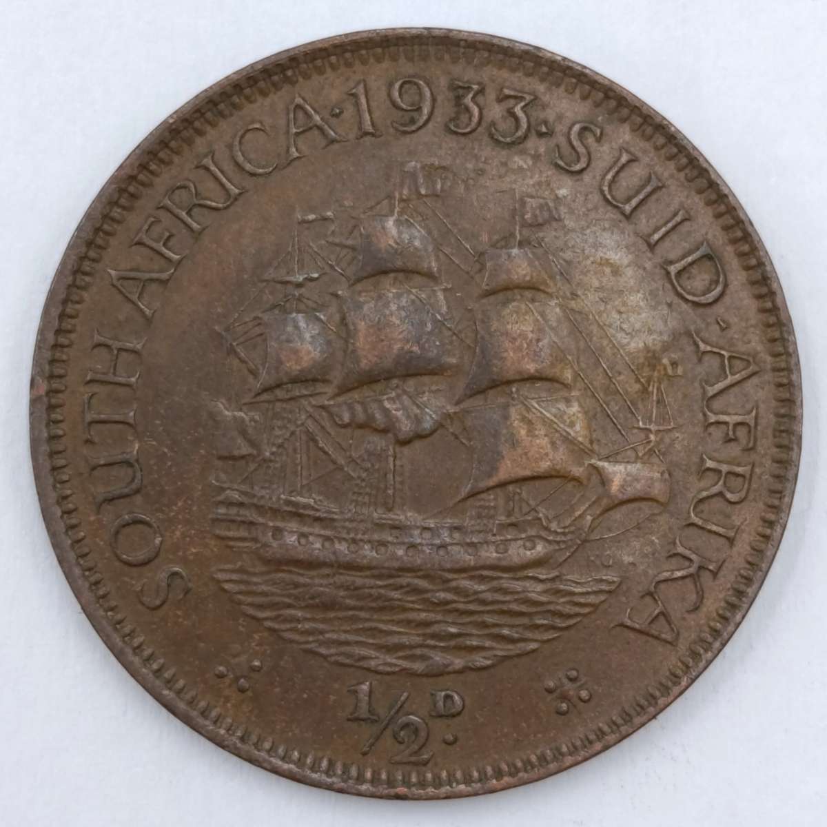 1933 South Africa Half Penny XF