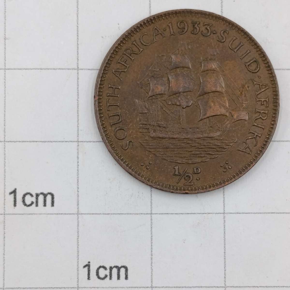 1933 South Africa Half Penny XF