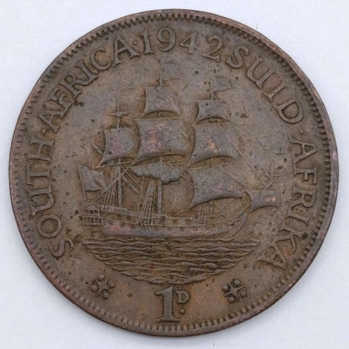 1942 South Africa Penny - 3 variations stop after 1942 no stop after 1942 4 and 2 wide apart