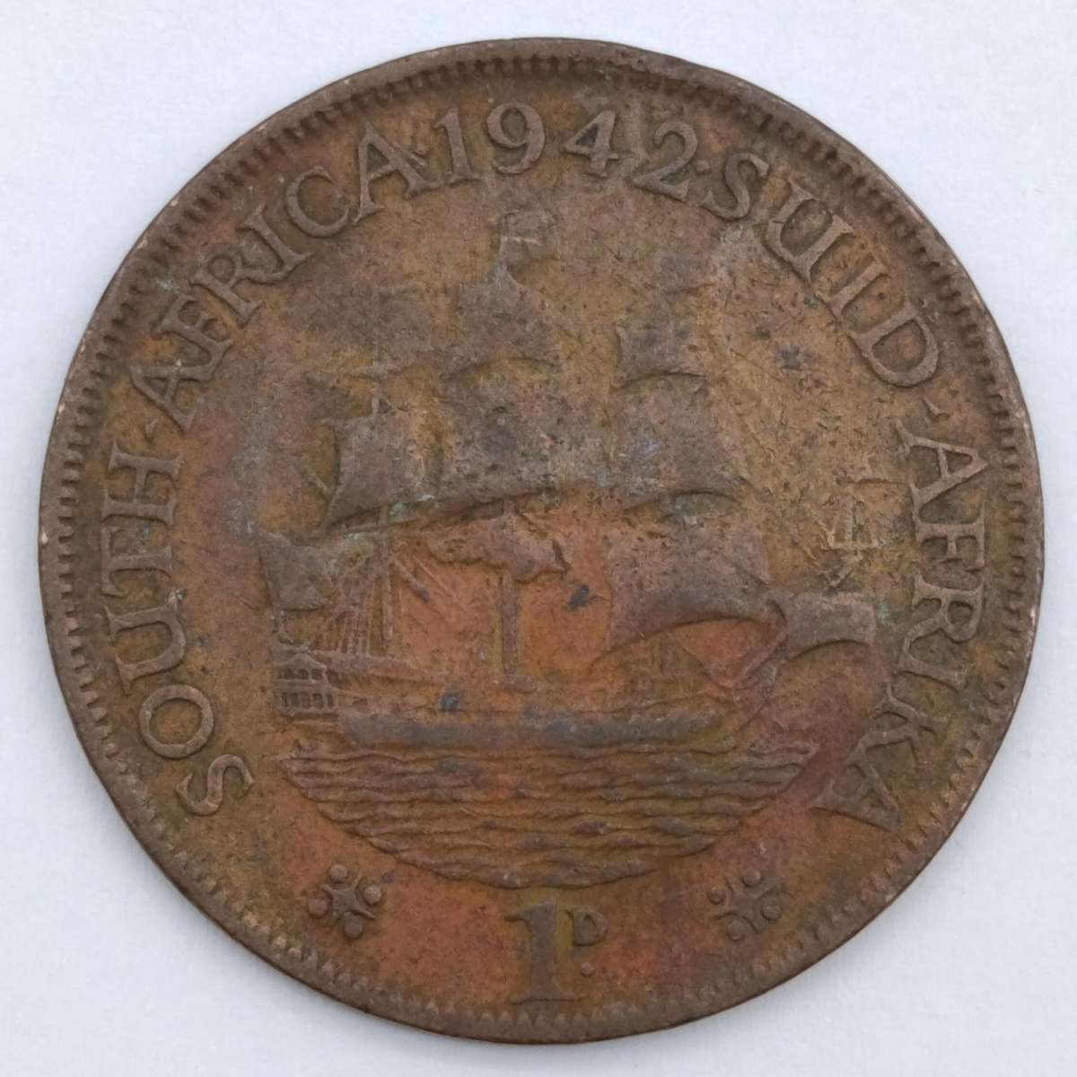 1942 South Africa Penny - 3 variations stop after 1942 no stop after 1942 4 and 2 wide apart