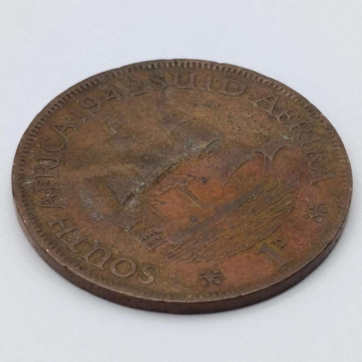 1942 South Africa Penny - 3 variations stop after 1942 no stop after 1942 4 and 2 wide apart